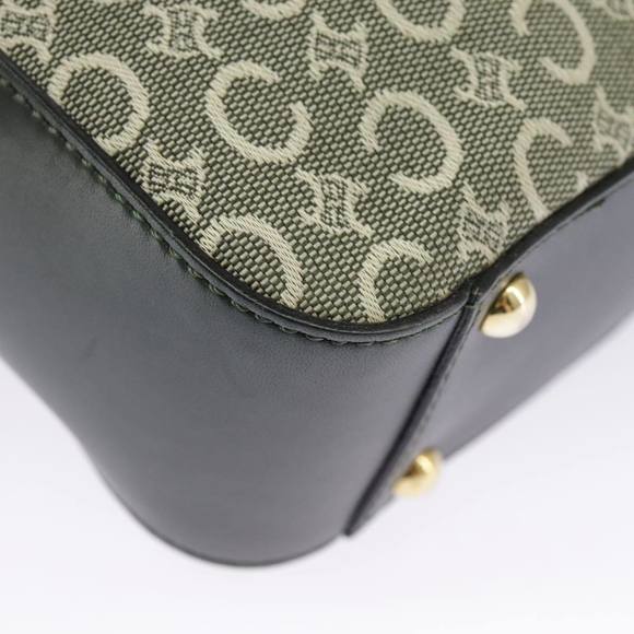 CELINE C Macadam Canvas Hand Bag Gray Gold Auth 98146 - Picture 9 of 16